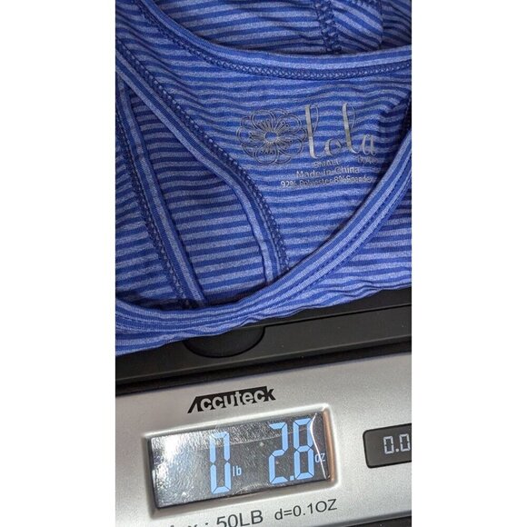 Lola Tank Top Blue Striped Racerback Active Athletic Running Training Women's S - Picture 6 of 6